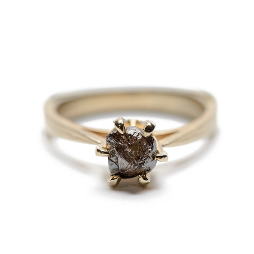 Rough Octahedron Diamond Ring - Black Knight