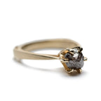 Rough Octahedron Diamond Ring - Black Knight