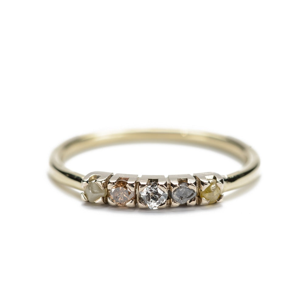 Diamond Quintent Row Ring